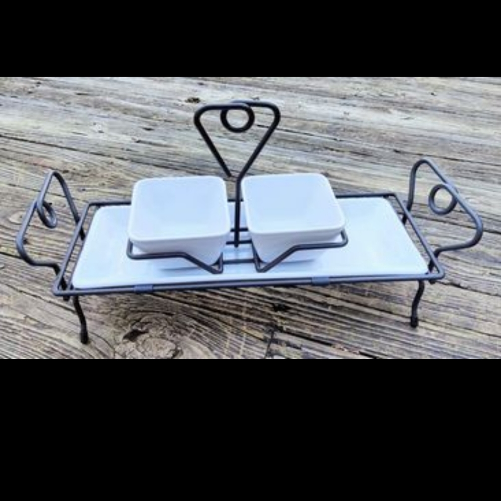 🔥The Pampered Chef Simple Addition Ceramic Tray & Small bowl cady